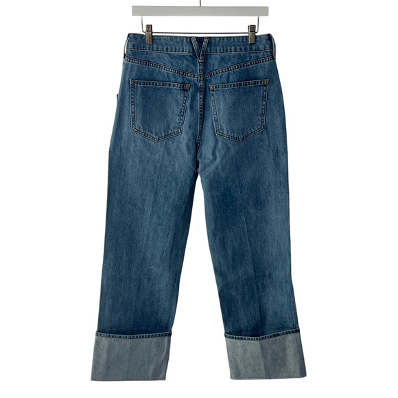 VERONICA BEARD WOMENS 24 DYLAN HIGH RISE STRAIGHT LEG CUFFED ANKLE JEANS BLUE - Picture 7 of 14